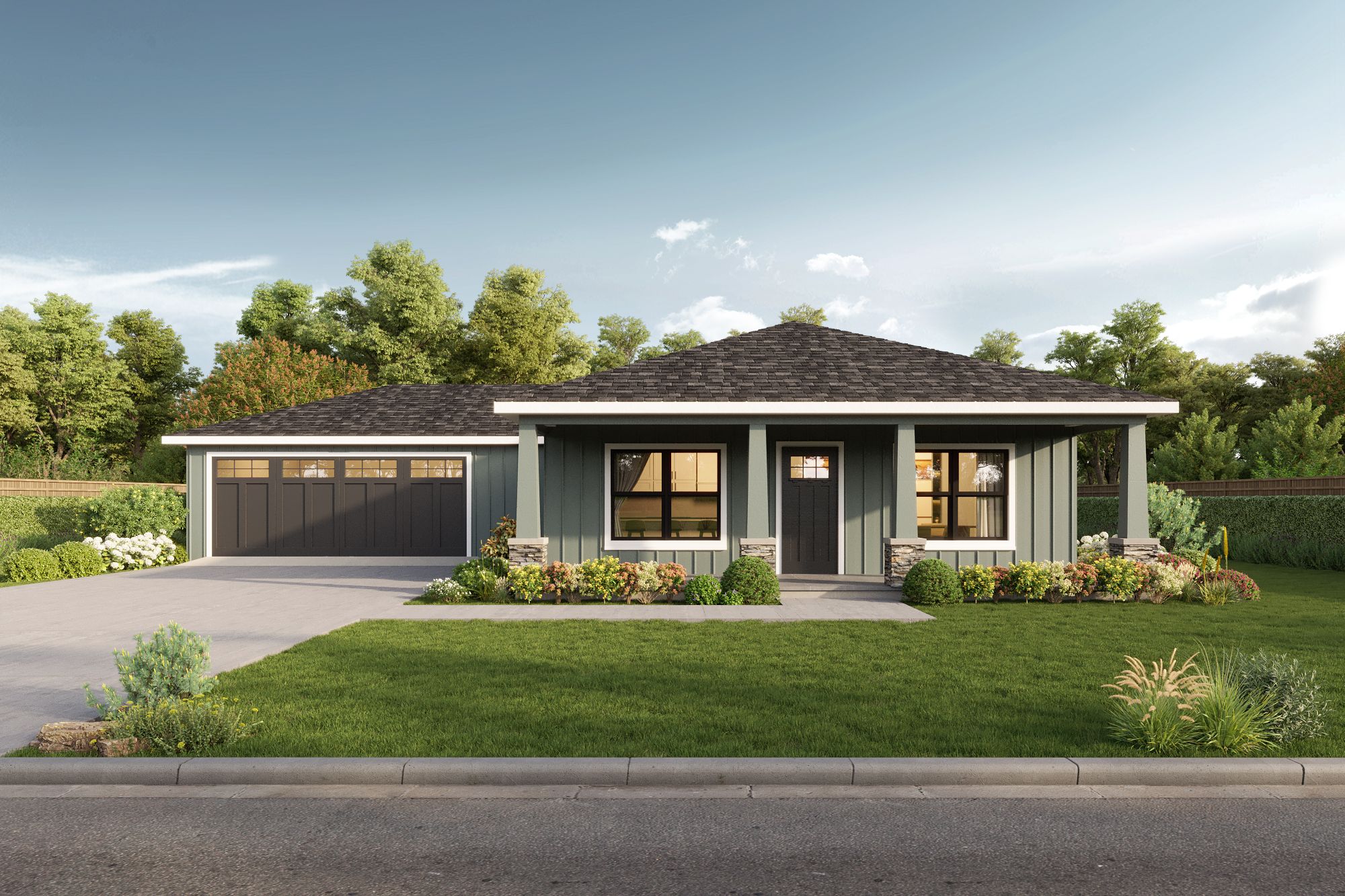 Rendering of The Aldrich 4 Floor Plan Offered by Harvell Homes in Powell, Wyoming