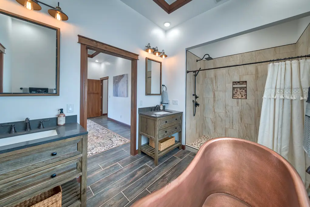 Master bathroom in home built by Harvell Homes