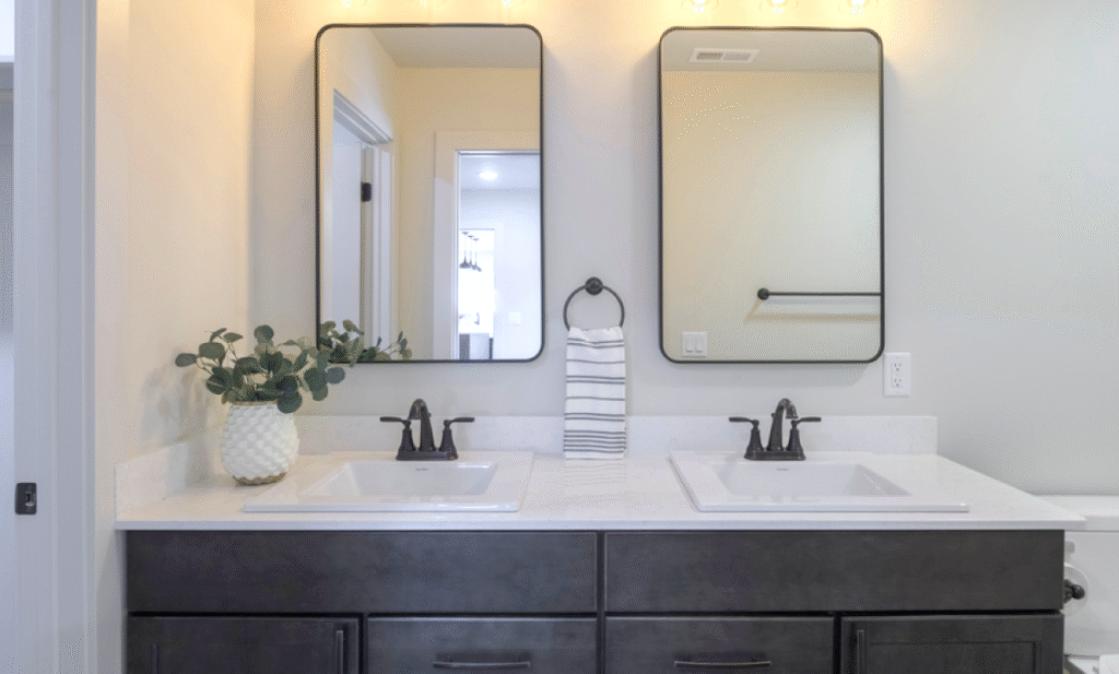 Bathroom of 744 N. Day Street in Powell Wyoming built by Harvell Homes.