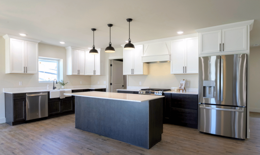 Kitchen of 744 N. Day Street in Powell Wyoming built by Harvell Homes.