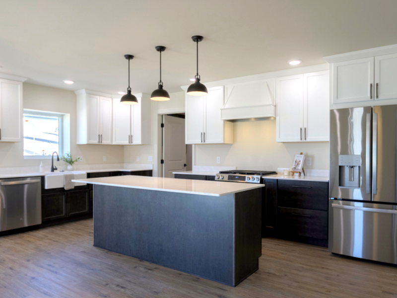 Kitchen of 744 N. Day Street in Powell Wyoming built by Harvell Homes.